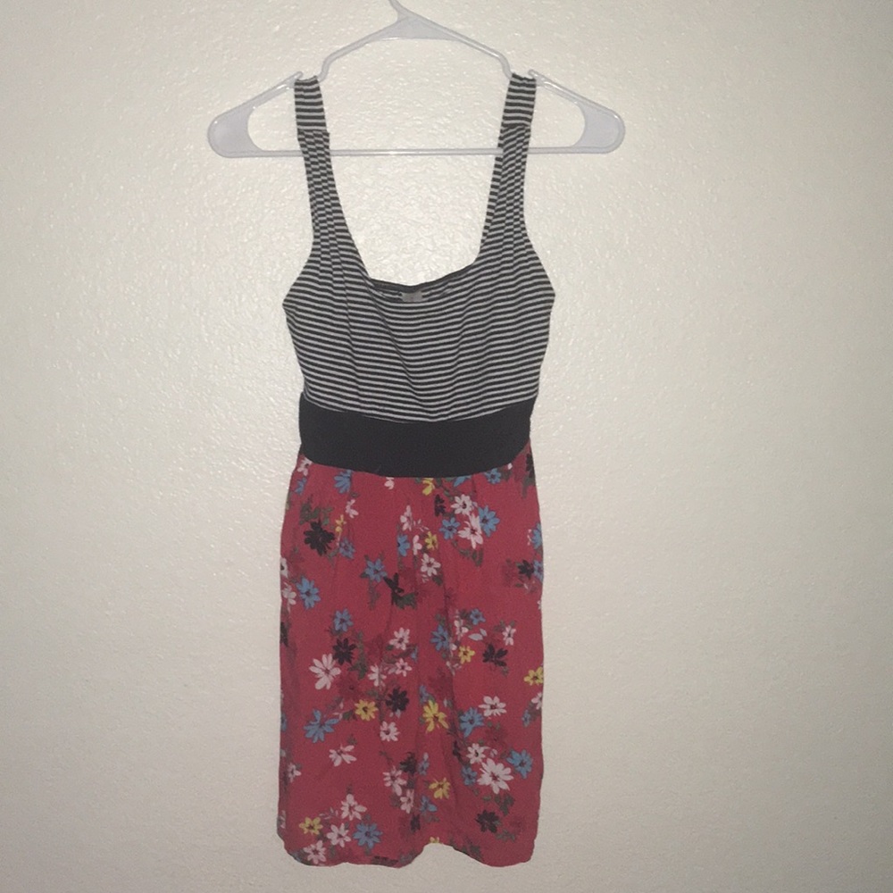 DONATING SOON Multi Pattern Print Tie Waist Fit & Flare Dress